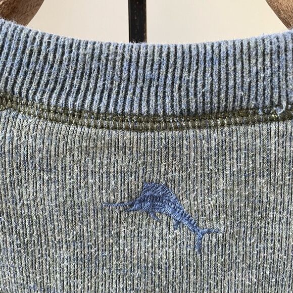 Tommy Bahama Reversible Green Blue Vneck Sweater XL - Picture 8 of 11